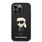 Karl Lagerfeld KLHMP14LSNIKBCK iPhone 14 Pro 6,1" hardcase black Silicone Ikonik Magsafe hind ja info | Telefonide kaitsekaaned ja -ümbrised | hansapost.ee