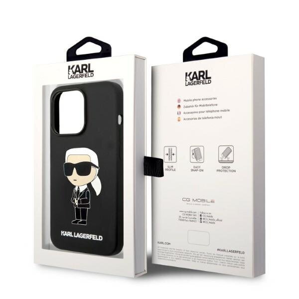 Karl Lagerfeld KLHMP14LSNIKBCK iPhone 14 Pro 6,1" hardcase black Silicone Ikonik Magsafe цена и информация | Telefonide kaitsekaaned ja -ümbrised | hansapost.ee