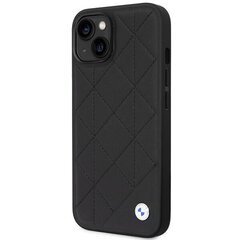 BMW telefono dėklas  iPhone 14 6,1 BMHCP14S22RQDK black hard telefono dėklas Leather Quilted цена и информация | Чехлы для телефонов | hansapost.ee