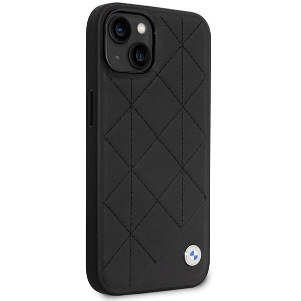 Etui BMW BMHCP14S22RQDK iPhone 14 6.1" black Leather Quilted цена и информация | Telefonide kaitsekaaned ja -ümbrised | hansapost.ee