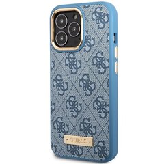 Guess GUHMP14XU4GPRB iPhone 14 Pro Max 6,7" niebieski|blue hard case 4G Logo Plate MagSafe цена и информация | Чехлы для телефонов | hansapost.ee