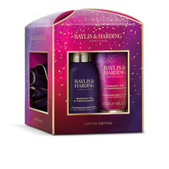 Набор подарков для женщин Baylis & Harding Midnight Fig & Pomegranate Luxury Essentials Treat Box: гель для душа 100 мл + лосьон для тела 50 мл + мочалка цена и информация | Масла, гели для душа | hansapost.ee