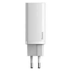Laadija Baseus GaN2 Lite, 65W USB / USB Typ C, 3.0 (galliumnitriid), valge (CCGAN2L-B02) hind ja info | Laadijad mobiiltelefonidele | hansapost.ee