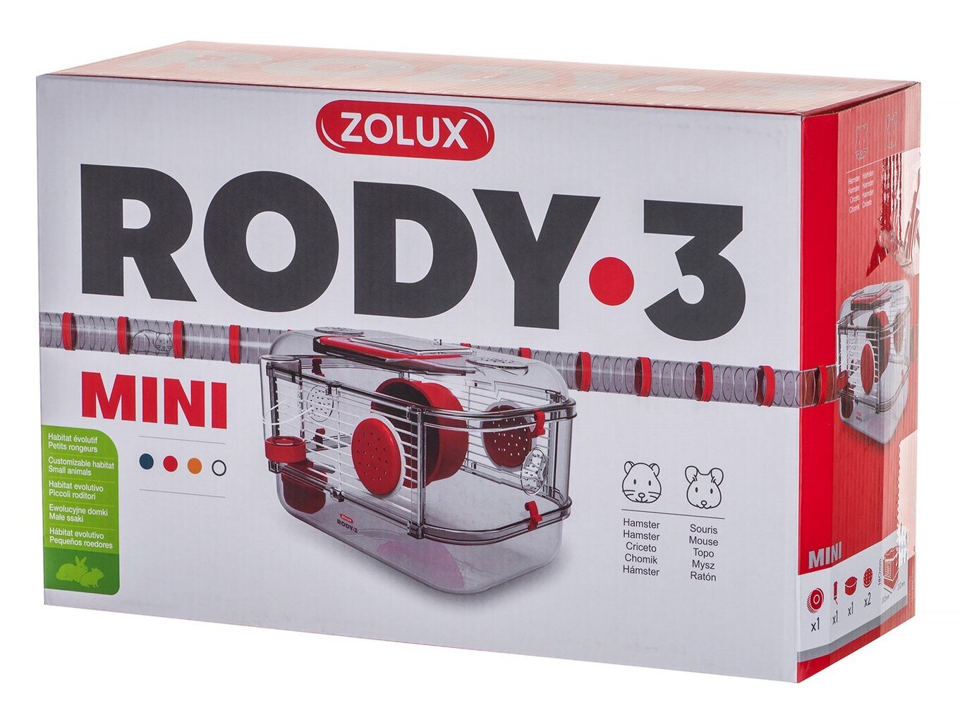 Puur närilistele Zolux Rody3 Mini, punane hind ja info | Puurid ja tarvikud väikeloomadele | hansapost.ee