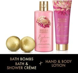 Kinkekomplekt naistele Baylis & Harding Boudiore Cherry Blossom Luxury Bathing Treats: vannipallid 2 x 75 g + dušikreem 300 ml + käte- ja ihupiim 200 ml hind ja info | Dušigeelid, õlid | hansapost.ee