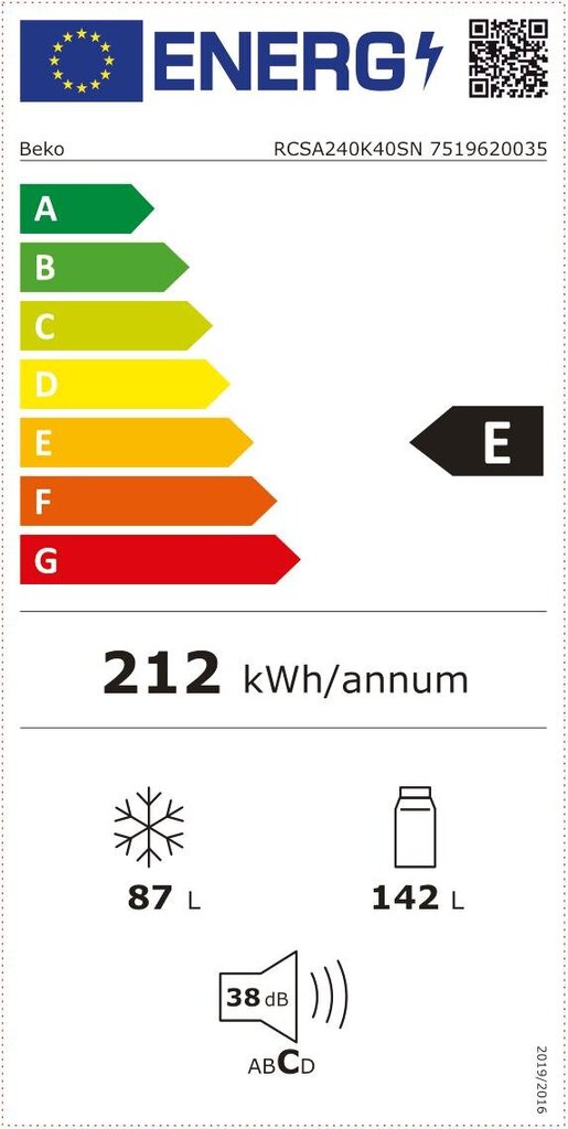 Beko RCSA240K40SN цена и информация | Külmkapid-külmikud | hansapost.ee