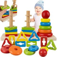 Деревянный развивающийся пазл Kruzzel, башни цена и информация | Развивающие игрушки для детей | hansapost.ee