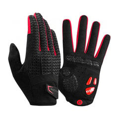 Велосипедные перчатки Rockbros S169-1BR, L, красный, черный цвет цена и информация | Велоперчатки | hansapost.ee