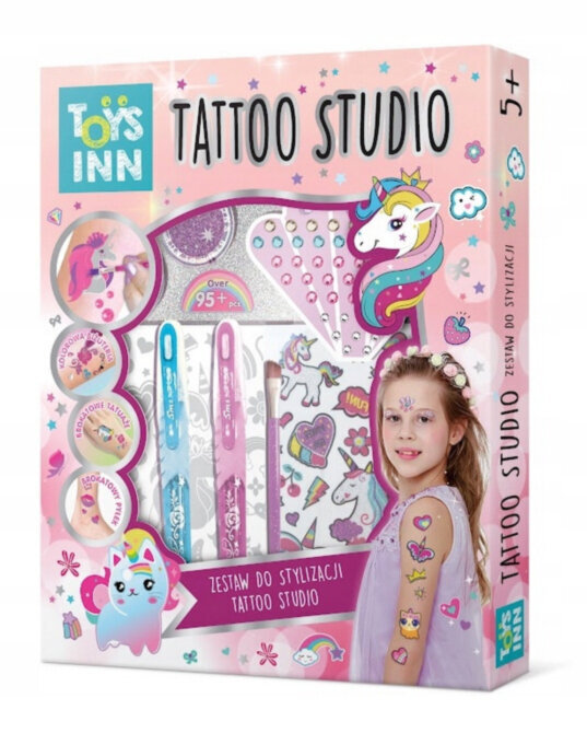 Komplekt Tattoo studio ToysInn, 92 osa hind ja info | Mänguasjad tüdrukutele | hansapost.ee