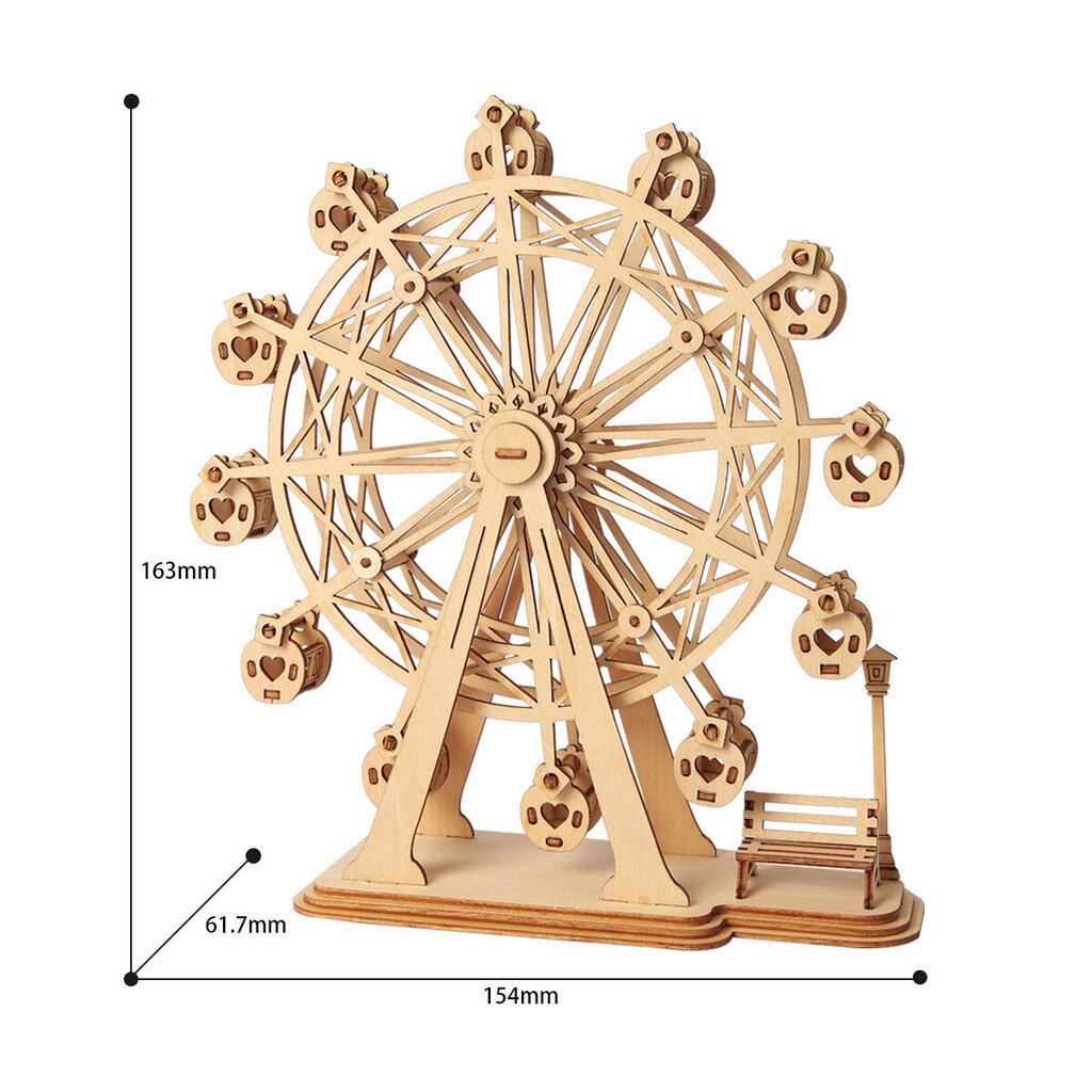 Robotime Ferris Wheel 3D pusle цена и информация | Klotsid ja konstruktorid | hansapost.ee