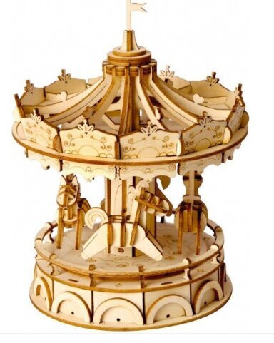 Puidust 3D puzzle, Robotime Merry Go Round, alates 8.eluaastast hind ja info | Klotsid ja konstruktorid | hansapost.ee