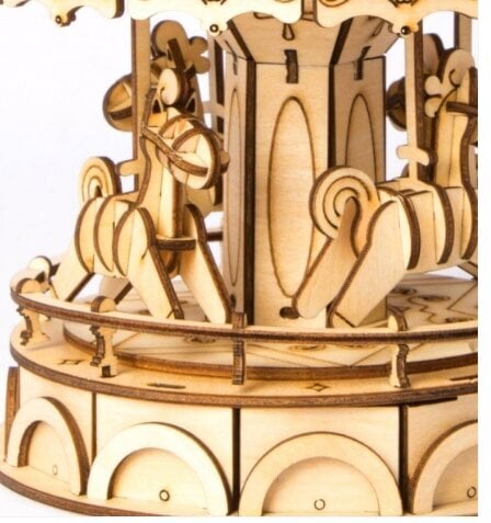 Puidust 3D puzzle, Robotime Merry Go Round, alates 8.eluaastast hind ja info | Klotsid ja konstruktorid | hansapost.ee