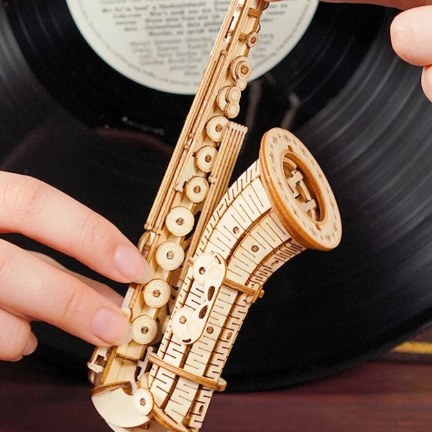 Robotime 3D puidust konstruktor Saxophone hind ja info | Klotsid ja konstruktorid | hansapost.ee