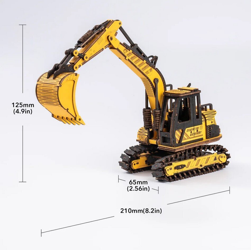 3D puidust konstruktor Excavator hind ja info | Klotsid ja konstruktorid | hansapost.ee