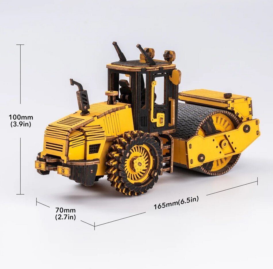 3D puidust konstruktor Road Roller цена и информация | Klotsid ja konstruktorid | hansapost.ee