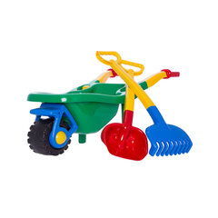 Liivamänguasjade komplekt (käru, kühvel, reha) hind ja info | Ranna- ja õuemänguasjad | hansapost.ee