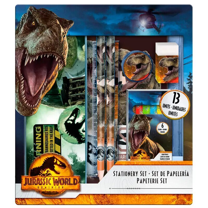 Jurassic World kirjatarvete komplekt 13tk цена и информация | Kirjatarvikud | hansapost.ee