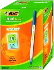 Ручки шариковые BIC ECO ROUND STIC 1.0 мм черные, в упаковке 60 шт. (256651) цена и информация | Письменные принадлежности | hansapost.ee