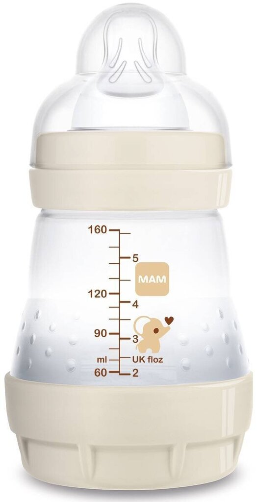 Anti-Colic beebipudel MAM Baby, 0m+, 160ml цена и информация | Lutipudelid ja tarvikud | hansapost.ee