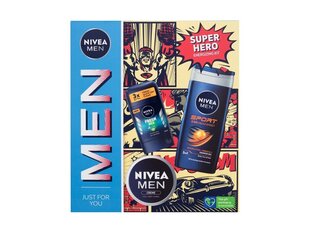 Kosmeetikakomplekt meestele Nivea: kreem, 75 ml + higistamisvastane deodorant, 150 ml + dušigeel ja šampoon, 250 ml hind ja info | Dušigeelid, õlid | hansapost.ee