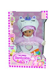 Кукла-ребенок со спальником, светом и звуком Bambolina, FB375 цена и информация | Игрушки для малышей | hansapost.ee