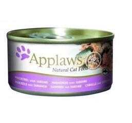 Applaws Cat Tin koos makrelli ja sardiinidega, 12x (6x70g) hind ja info | Kassikonservid | hansapost.ee