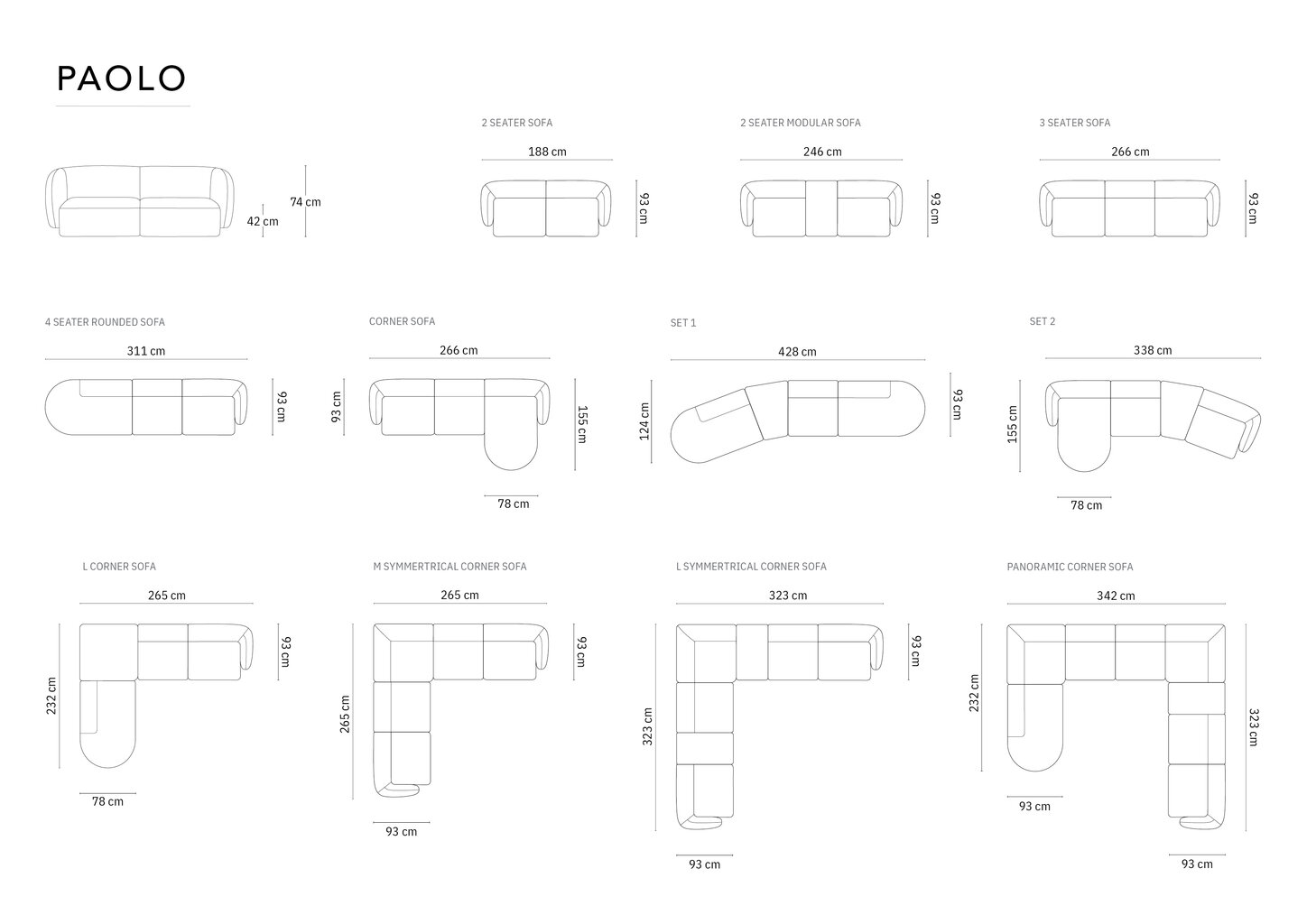 Diivan Milo Casa Paolo, 412x124x74 cm, pruun hind ja info | Diivanvoodid ja diivanid | hansapost.ee