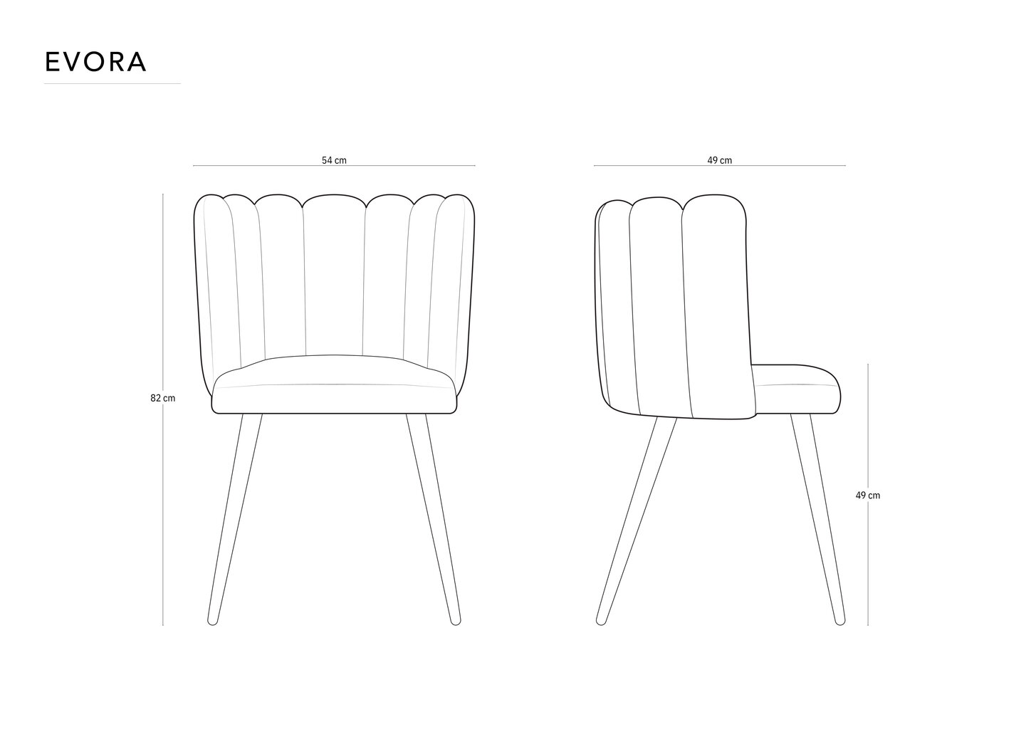 Toolide komplekt Cosmopolitan Design Evora, must, 2 tooli hind ja info | Köögitoolid, söögitoolid | hansapost.ee