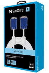 Sandberg 501-61 Monitor Cable VGA LUX 1.8m цена и информация | Кабели и провода | hansapost.ee