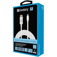 Sandberg 509-17 DP-MiniDP 1.4 8K60Hz 2m цена и информация | Кабели и провода | hansapost.ee