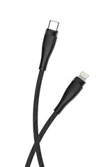 Maxlife MXUC-08 cable USB-C - Lightning 1,0 m 27W black nylon цена и информация | Кабели и провода | hansapost.ee