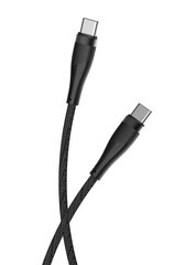 Maxlife MXUC-08 cable USB-C - USB-C 1,0 m 100W black nylon цена и информация | Кабели и провода | hansapost.ee