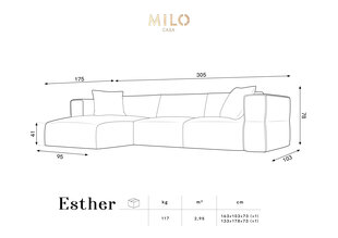 Diivan Milo Caso Esther, 305x174x78 cm, lilla hind ja info | Diivanvoodid ja diivanid | hansapost.ee