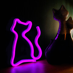 Neona LED gaisma CAT roosa Bat + USB FLNEO4 hind ja info | Sisustuselemendid | hansapost.ee