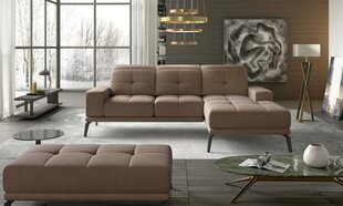 Правый угловой диван и пуфик Eltap Torrense, бежевый цвет цена и информация | Угловые диваны | hansapost.ee