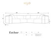 Diivan Milo Casa Esther, 285x285x78 cm, must hind ja info | Diivanvoodid ja diivanid | hansapost.ee