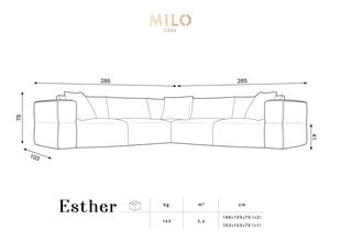 Diivan Milo Casa Esther, 285x285x78 cm, hall hind ja info | Diivanvoodid ja diivanid | hansapost.ee