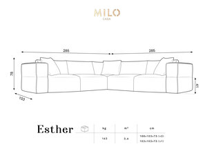 Diivan Milo Casa Esther, 285x285x78 cm, punane цена и информация | Диваны | hansapost.ee