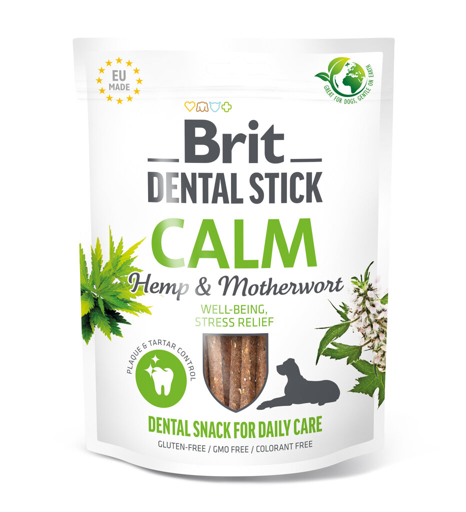 Brit Dental Stick Calm kanepiga, 251g hind ja info | Koerte maiused | hansapost.ee