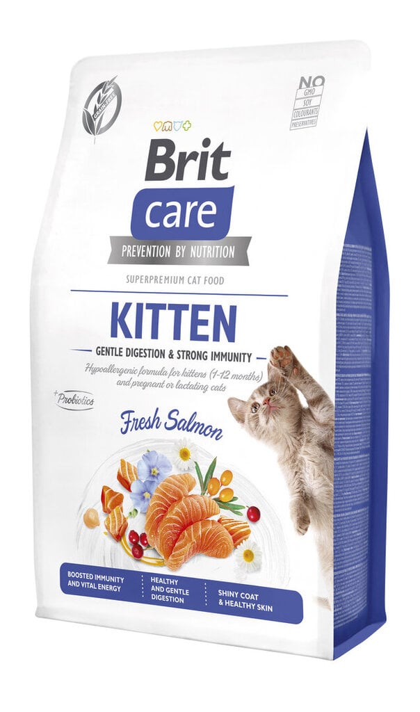 Brit Care Cat Grain-Free Kitten Gentle Digestion & Strong Immunity kassitoit, 2kg цена и информация | Kassi kuivtoit ja kassikrõbinad | hansapost.ee