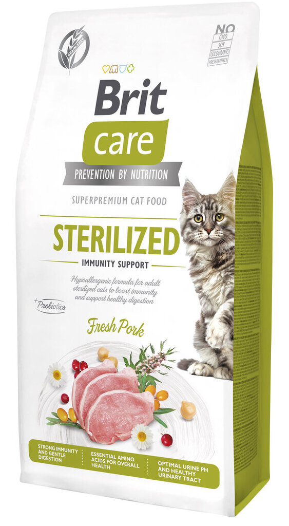 Brit Care Cat Grain-Free Sterilized Immunity Support kassitoit, 7kg hind ja info | Kassi kuivtoit ja kassikrõbinad | hansapost.ee