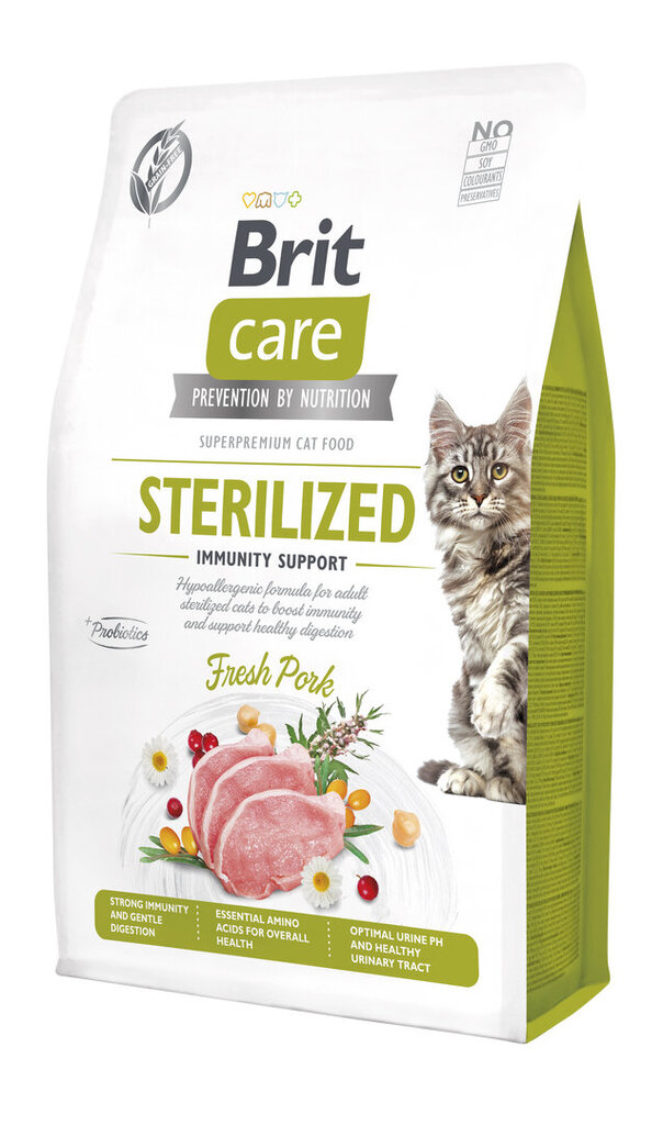 Brit Care Cat Grain-Free Sterilized Immunity Support kassitoit, 2kg hind ja info | Kassi kuivtoit ja kassikrõbinad | hansapost.ee