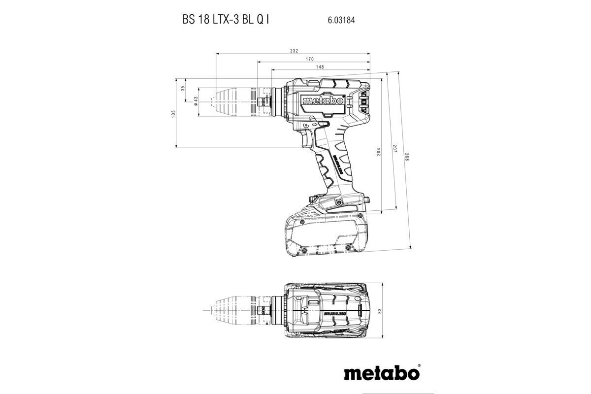 Akupuur BS 18LTX-3 BL Q I / 2x5,5 LiHD, MB145, Metabo 603184660&MET hind ja info | Akutrellid, puurid ja kruvikeerajad | hansapost.ee