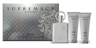 Kinkekomplekt meestele Afnan Supremacy Silver: parfüüm EDP, 100 ml + aftershave geel, 100 ml + dušigeel, 100 ml hind ja info | Parfüümid meestele | hansapost.ee
