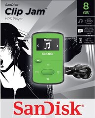 MP3 SanDisk Clip Jam 8 GB, roheline hind ja info | MP3-mängijad, MP4-mängijad | hansapost.ee