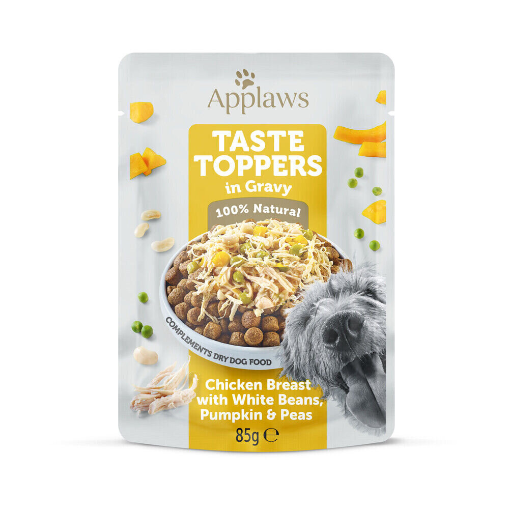 Applaws Dog Taste Toppers in Gravy koos kana rinnatüki, ubade ja kõrvitsaga, 12x85 g hind ja info | Koerakonservid | hansapost.ee