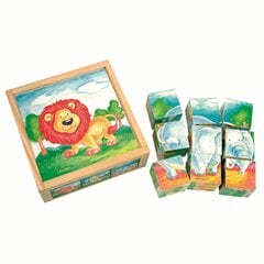 Puidust klotsipusle Bino Metsloomad, 9 o. цена и информация | Развивающие игрушки для детей | hansapost.ee
