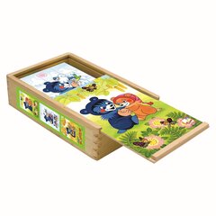 Деревянные кубики Bino Медведь, 15 д. цена и информация | Развивающие игрушки для детей | hansapost.ee