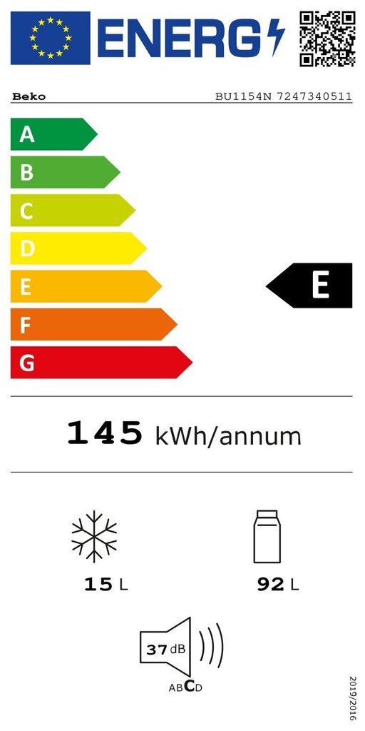 Beko BU1154N цена и информация | Külmkapid-külmikud | hansapost.ee