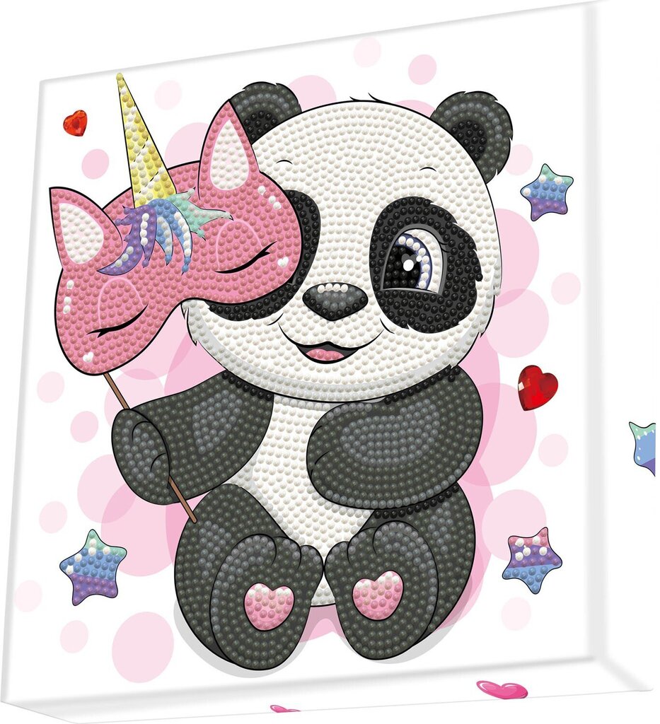 Teemantmosaiik Panda Corn, 22X22 cm цена и информация | Teemantmaalide komplektid | hansapost.ee